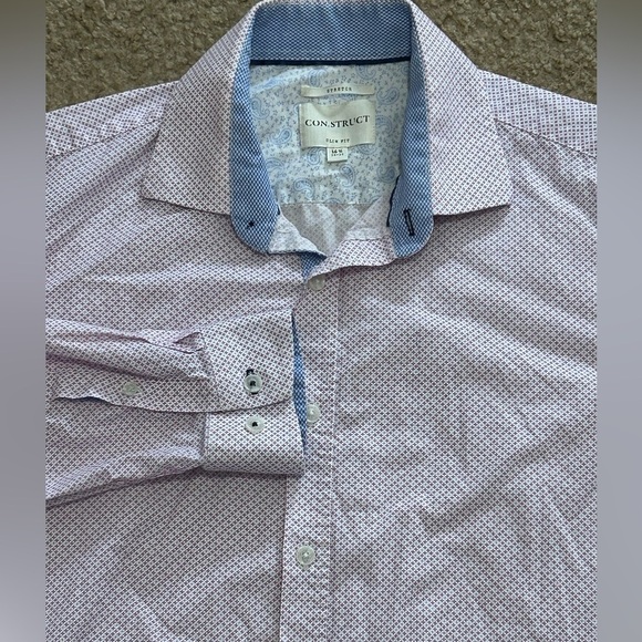 Construct Men’s 16.5 Slim Fit Stretch Button Down Shirt - Picture 7 of 9